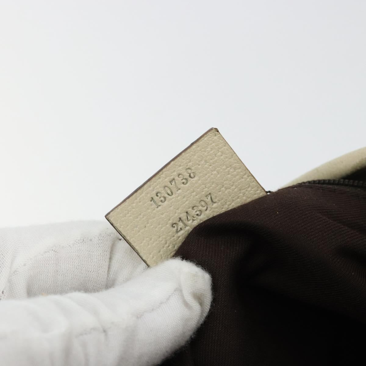 Gucci GUCCI GG Canvas Abbey Shoulder Bag Leather Beige Gold 130738 Authentic ka4349
