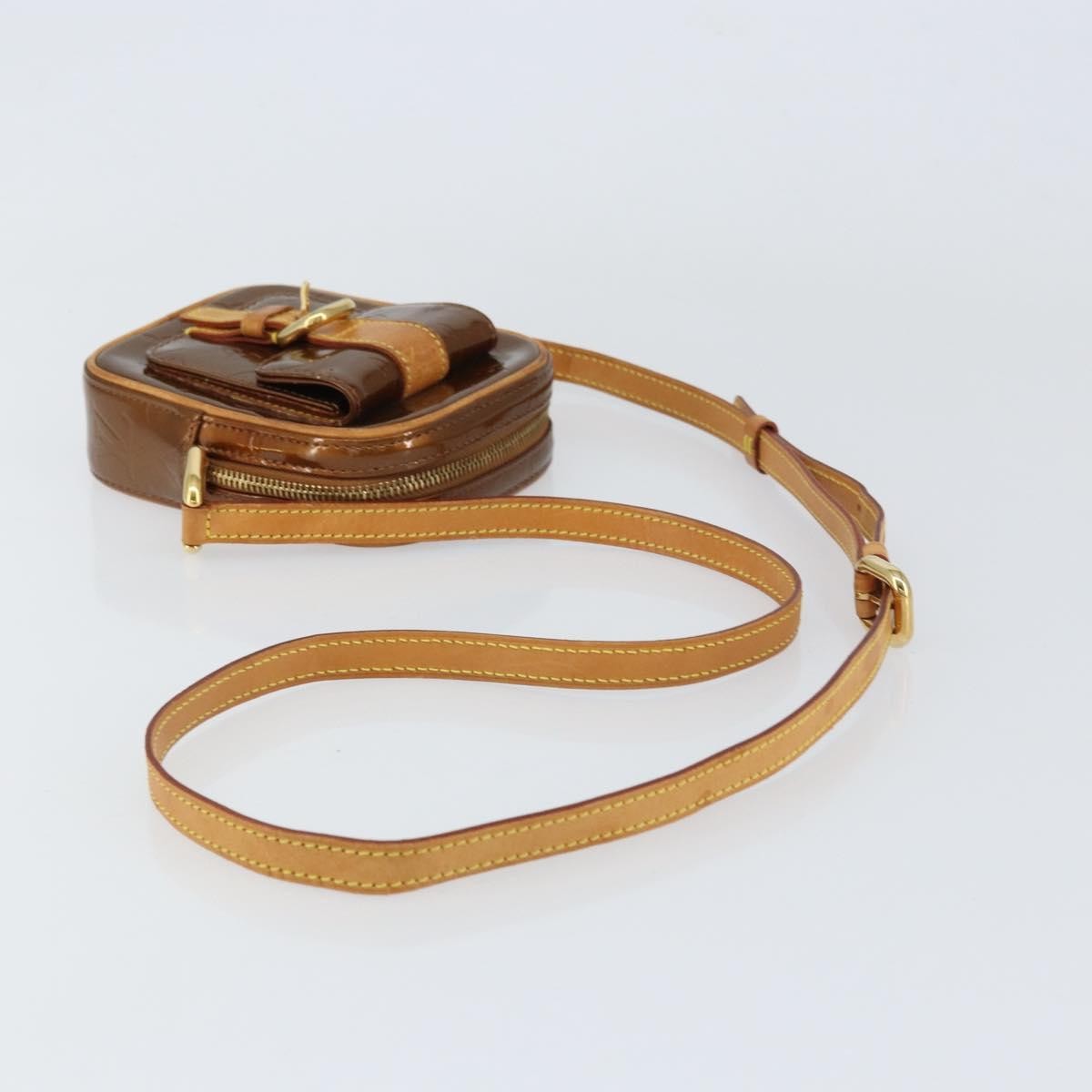 Louis Vuitton LOUIS VUITTON Monogram Vernis Christie PM Bag Bronze M91111 Authentic ep12411