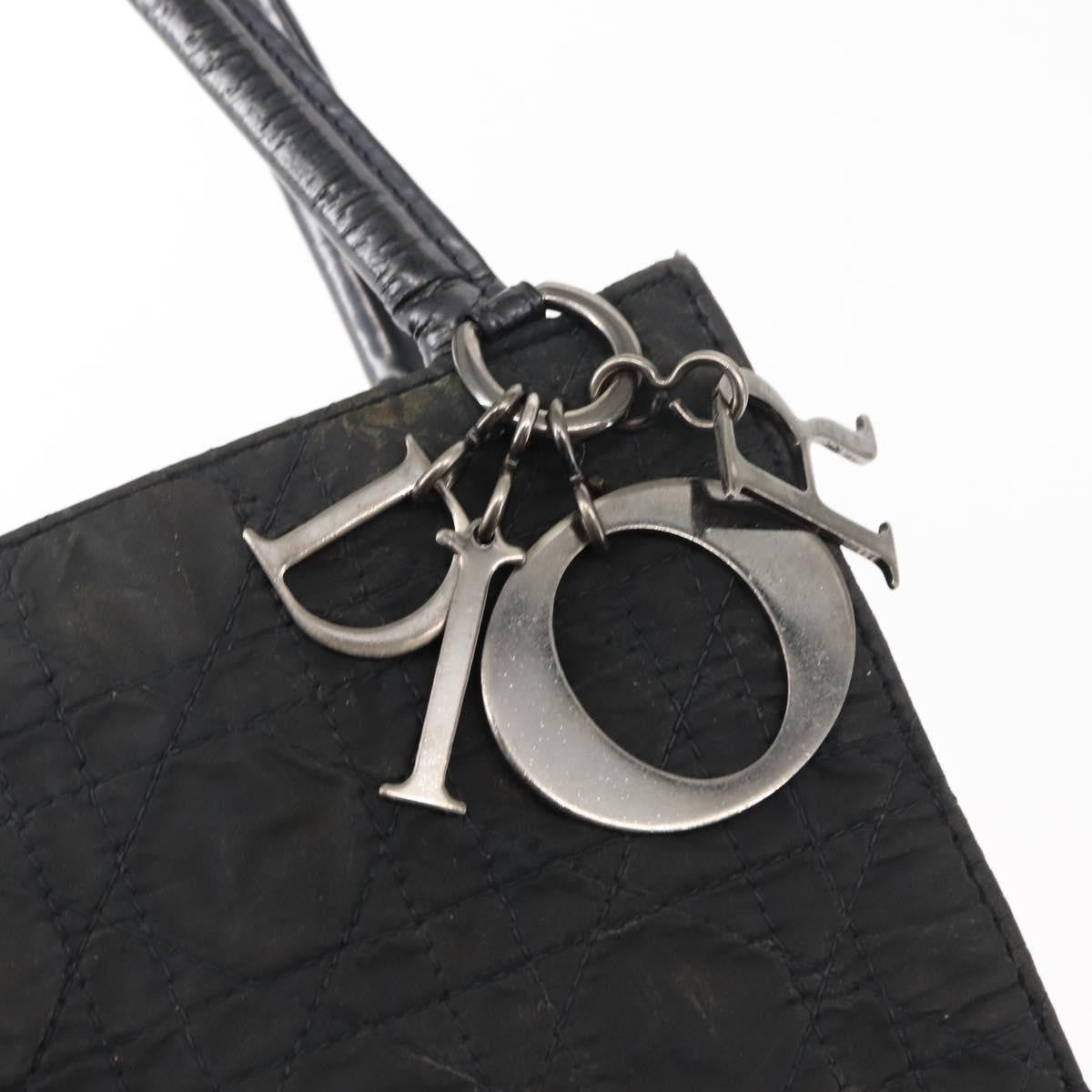 Dior Christian Dior Canage Shoulder Bag Nylon Black Silver Authentic 144646