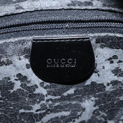 Gucci GUCCI Hand Bag Patent Leather Black Silver 000 1274 0505 Authentic ep8594