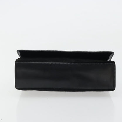 Gucci GUCCI Hand Bag Suede Black Gold 001 2058 1928 0 Authentic yk20276