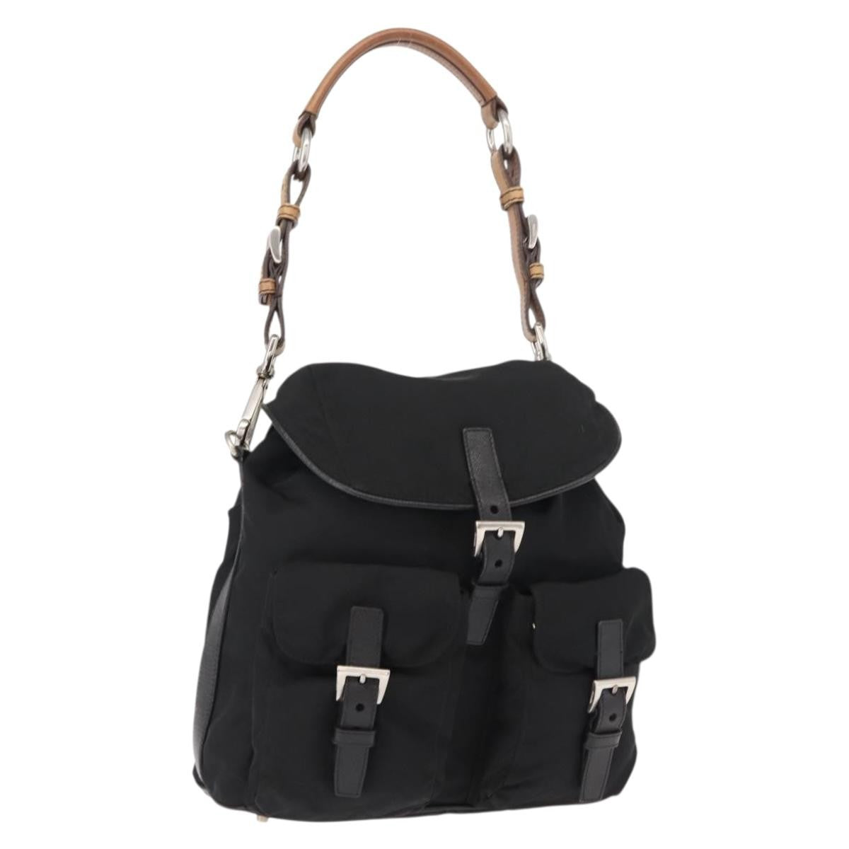 Prada PRADA Shoulder Bag Nylon Black Silver Authentic 147527