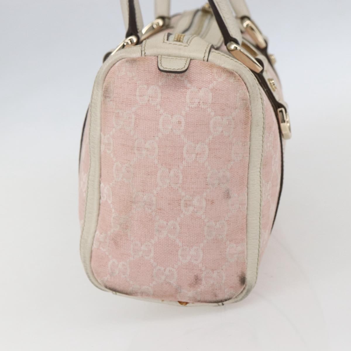 Gucci GUCCI GG Canvas Hand Bag Outlet Pink Gold 130942 Authentic 160602