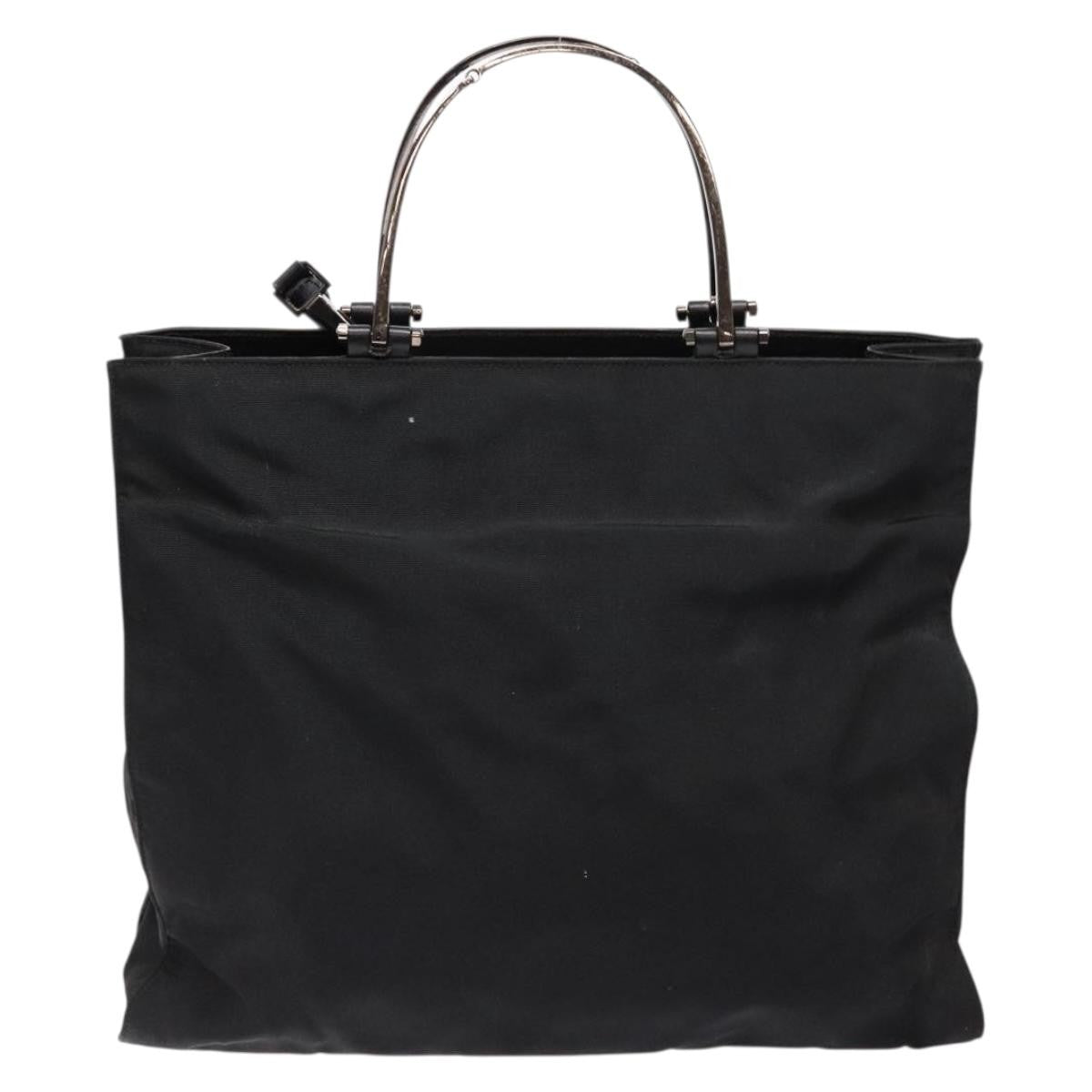 Gucci GUCCI Hand Bag Nylon 2way Black Silver 002 1028 2684 Authentic 139157