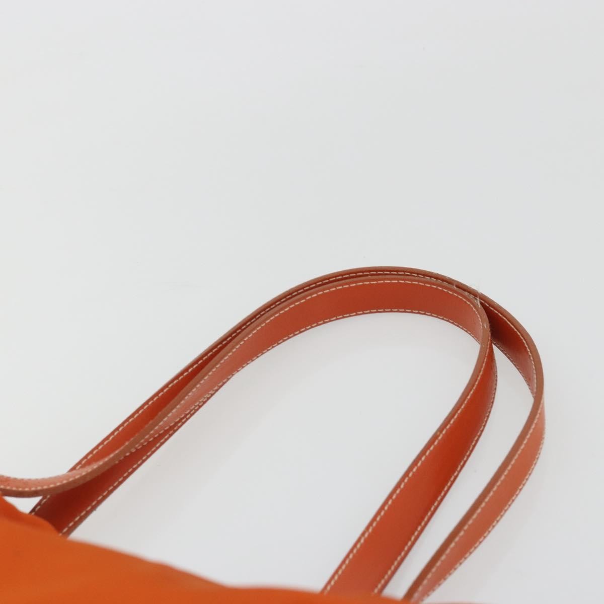 Prada PRADA Tote Bag Nylon Orange Silver Authentic 175378
