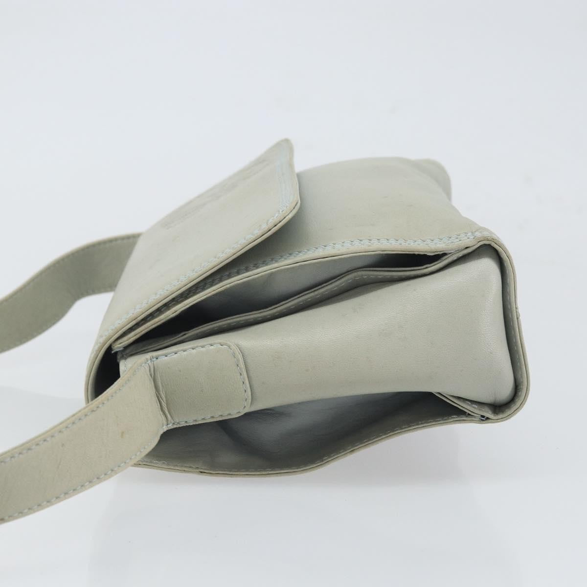 Loewe LOEWE Anagram Shoulder Bag Leather Gray Gold Authentic 166708