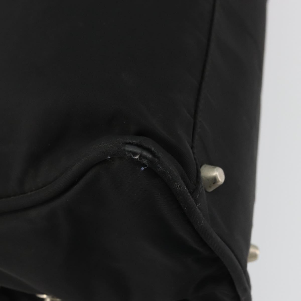 Prada PRADA Hand Bag Nylon Black Silver Authentic 175692