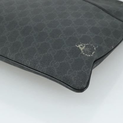 Gucci GUCCI GG Supreme Shoulder Bag PVC Leather Black 162904 Authentic yk16293