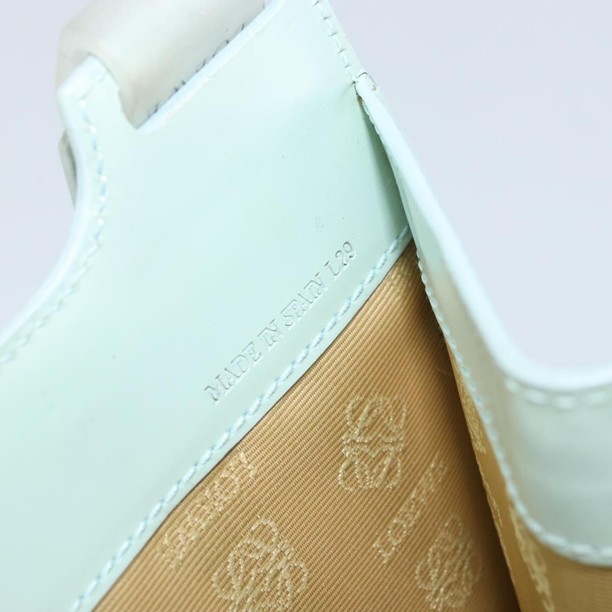 Loewe LOEWE Hand Bag Suede Baby Blue Gold Authentic YKZ454