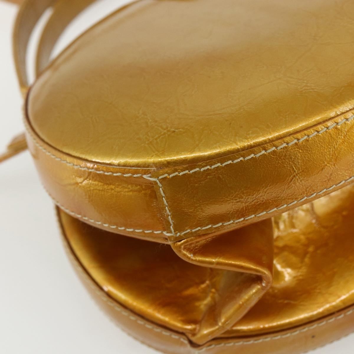 Loewe LOEWE Hand Bag Patent leather 2way Gold Authentic ka527