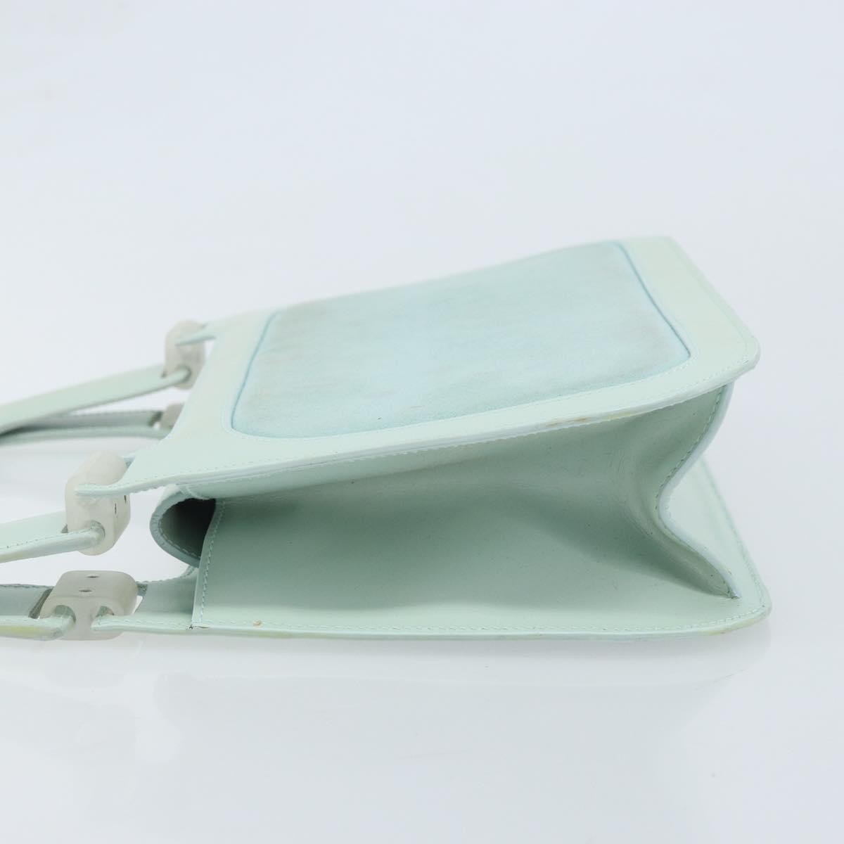 Loewe LOEWE Hand Bag Suede Baby Blue Gold Authentic YKZ454