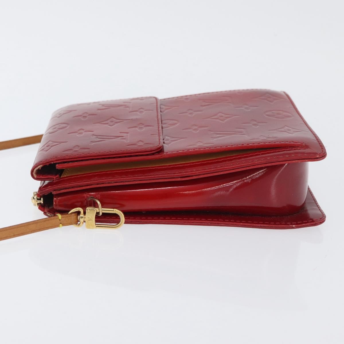 Louis Vuitton LOUIS VUITTON Monogram Vernis Motto Accessory Pouch Red M91137 LV Authentic YKZ724 Bag
