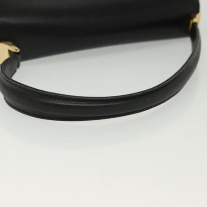 Gucci GUCCI Hand Bag Leather Black Gold 000 056 0004 Authentic ep10863