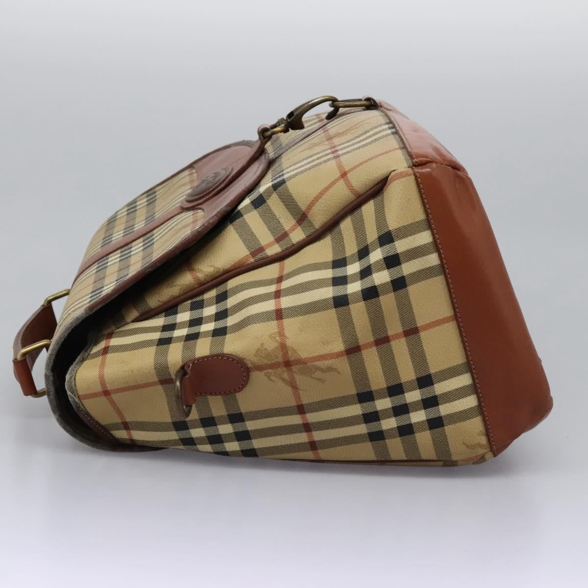 Burberrys Burberrys Nova Check Boston Bag PVC 2way Beige Authentic MX139