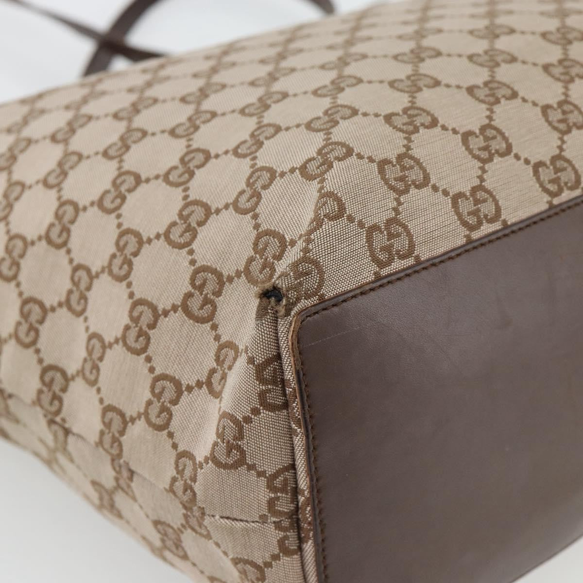 Gucci GUCCI GG Canvas Tote Bag Beige Gold 002 1098 1705 Authentic bs35275