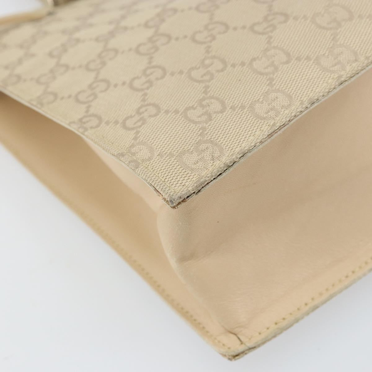 Gucci GUCCI GG Canvas Tote Bag Beige Silver 002 1053 Authentic 170373