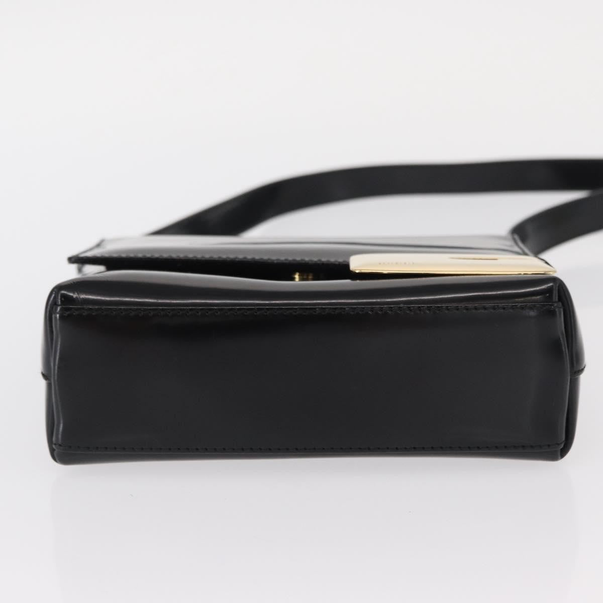 Gucci GUCCI Shoulder Bag Patent leather Black Gold 007 3444 0282 Authentic ti3515