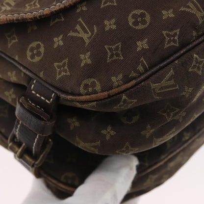 Louis Vuitton LOUIS VUITTON Monogram Mini Lin SaumurPM Shoulder Bag Brown M95227 Authentic BSZ306