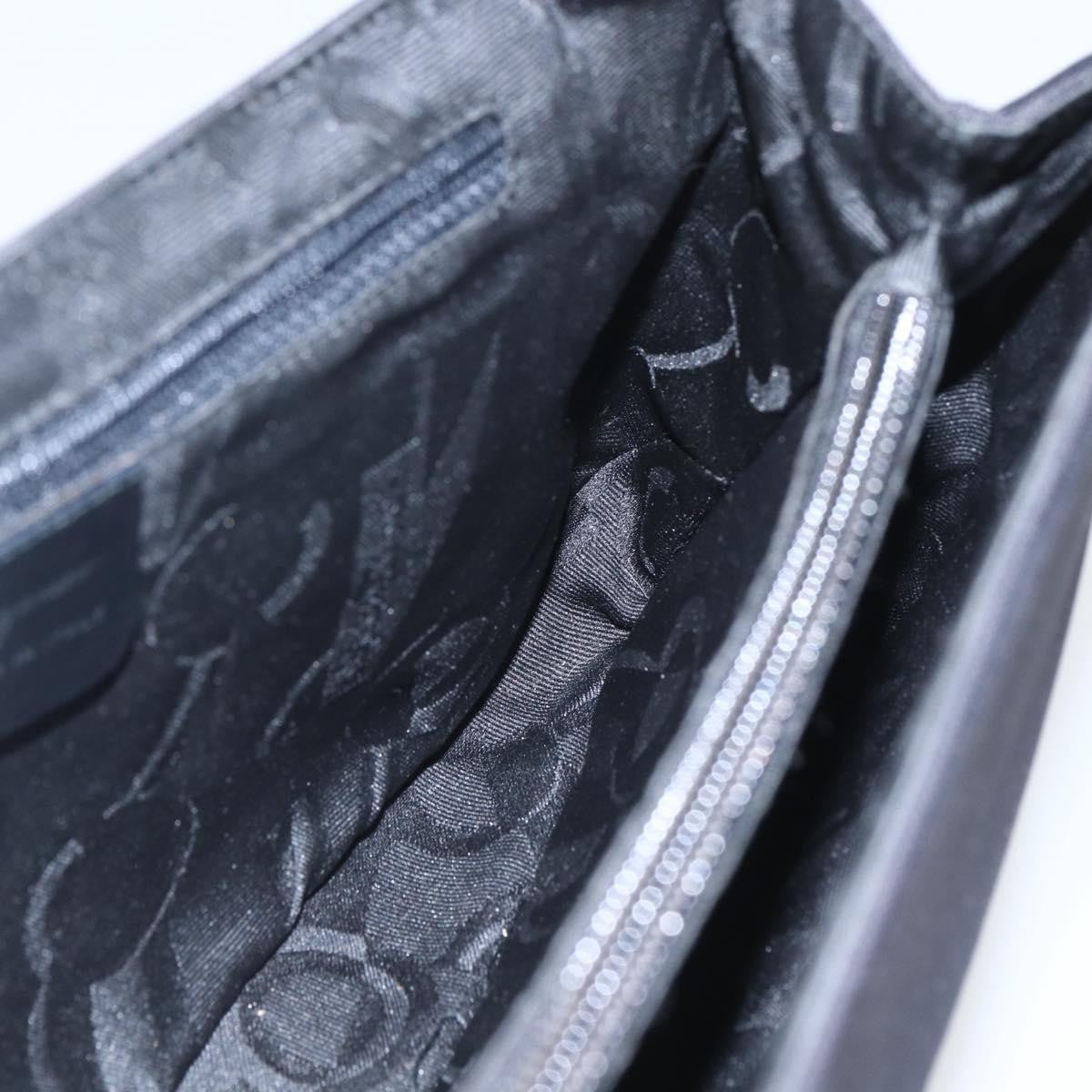Salvatore Ferragamo Salvatore Ferragamo Vala Shoulder Bag Nylon Black Silver Authentic 162155