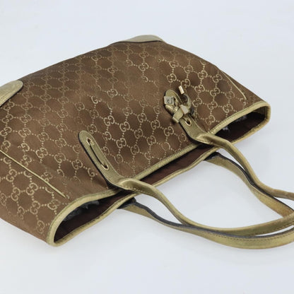 Gucci GUCCI GG Canvas Tote Bag Brown Gold 163805 Authentic LNZ740