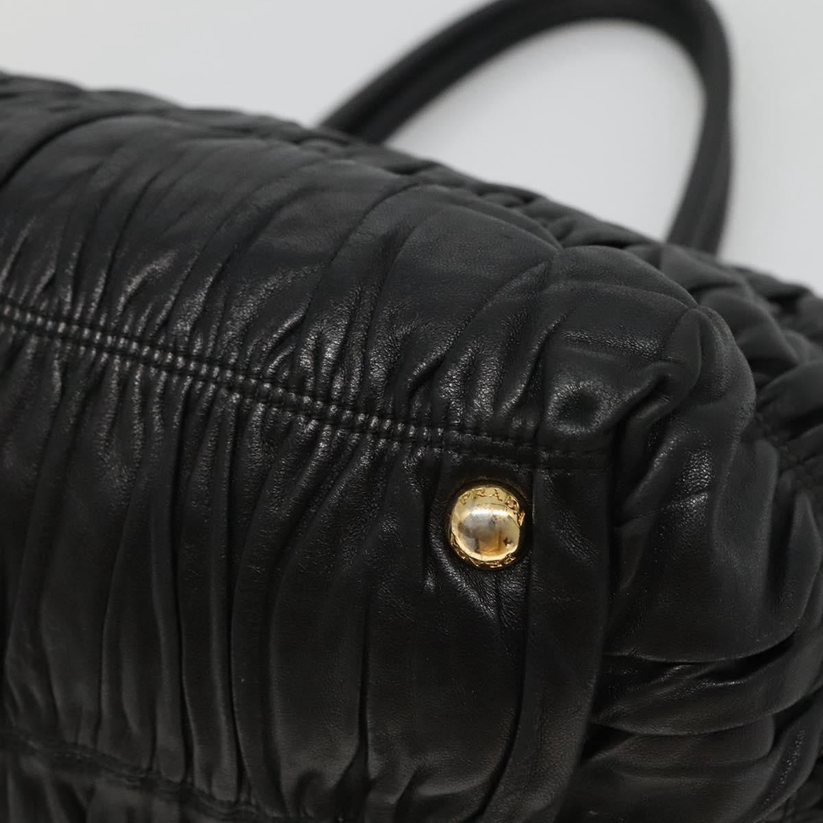 Prada PRADA Hand Bag Leather 2way Black Authentic hk2413