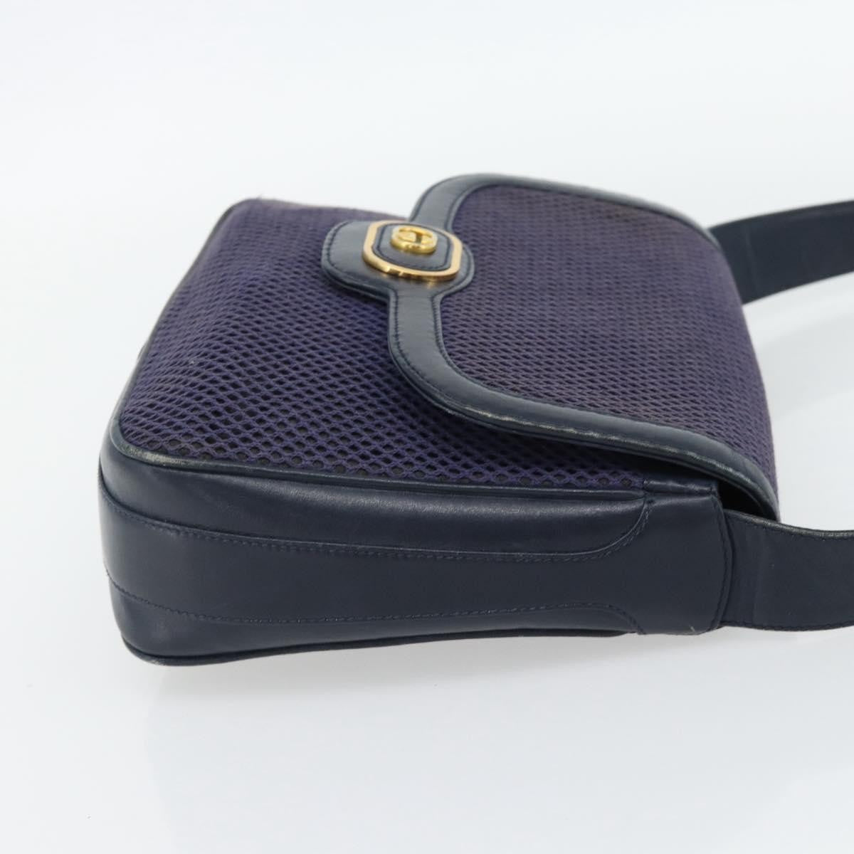 Gucci GUCCI Shoulder Bag Leather Purple Gold Authentic 180820