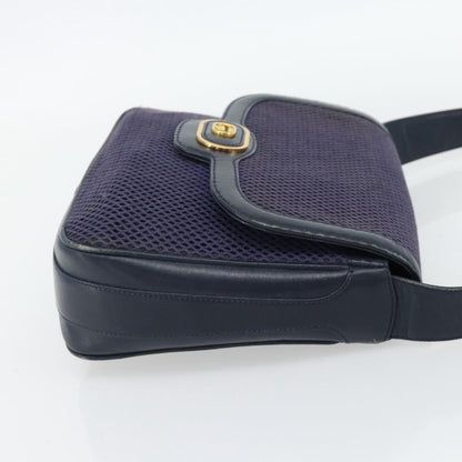 Gucci GUCCI Shoulder Bag Leather Purple Gold Authentic 180820
