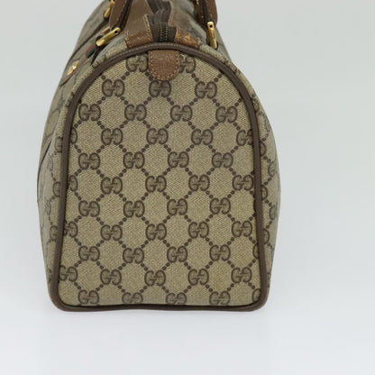 Gucci GUCCI GG Supreme Web Sherry Line Boston Bag PVC Beige Gold 40 02 007 Authentic KD431