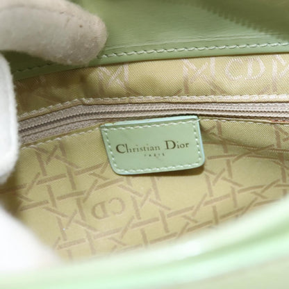 Dior Christian Dior Maris Pearl Hand Bag Enamel Green Authentic 150745