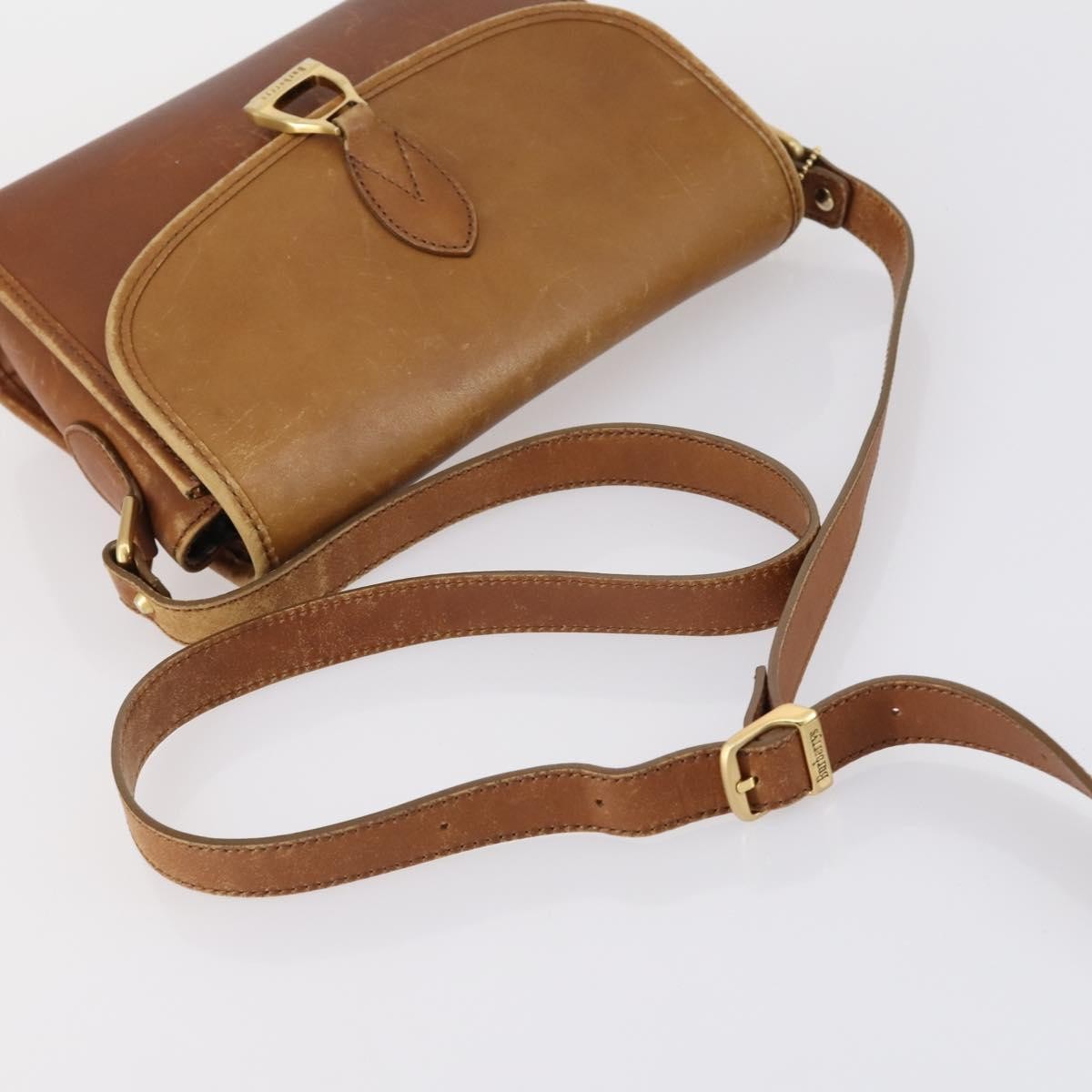 Burberry BURBERRY Nova Check Hand Bag Nylon Leather 2 Set Beige Brown Authentic 150325