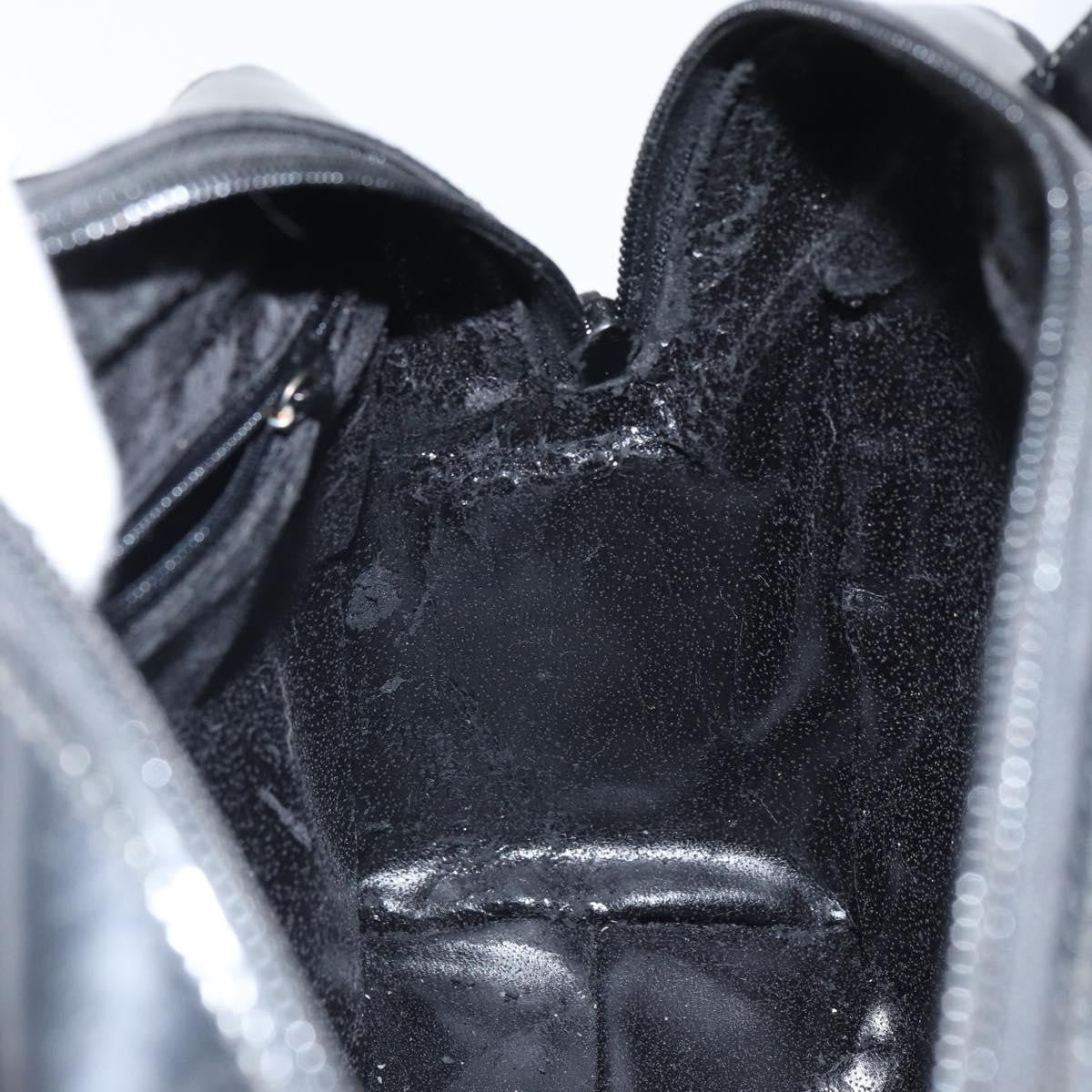 Gucci GUCCI Hand Bag Patent leather Black Silver 000 1274 0505 Authentic ep12647