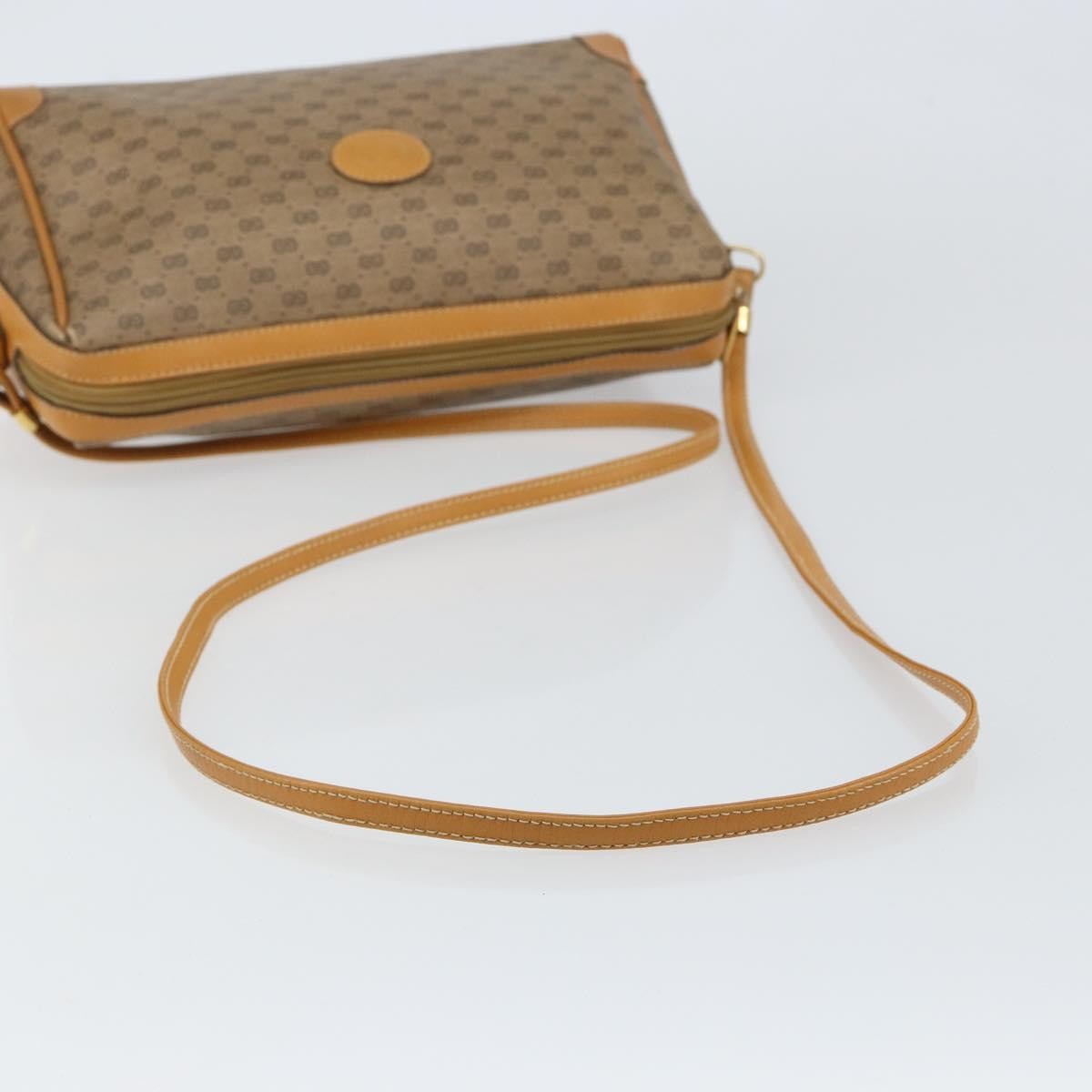 Gucci GUCCI Micro GG Supreme Shoulder Bag PVC Beige Gold Authentic ep11521