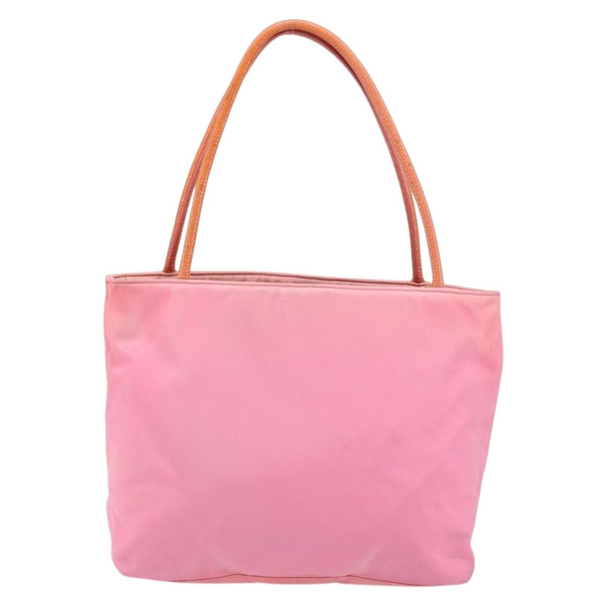 Prada PRADA Tote Bag Nylon Pink Gold Authentic 161648