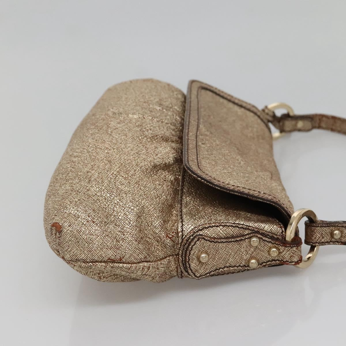 Fendi FENDI Shoulder Bag Leather Gold Authentic ep10421