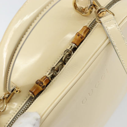 Gucci GUCCI Bamboo Hand Bag Enamel 2way Outlet White Gold 000 270 0323 Authentic 147500