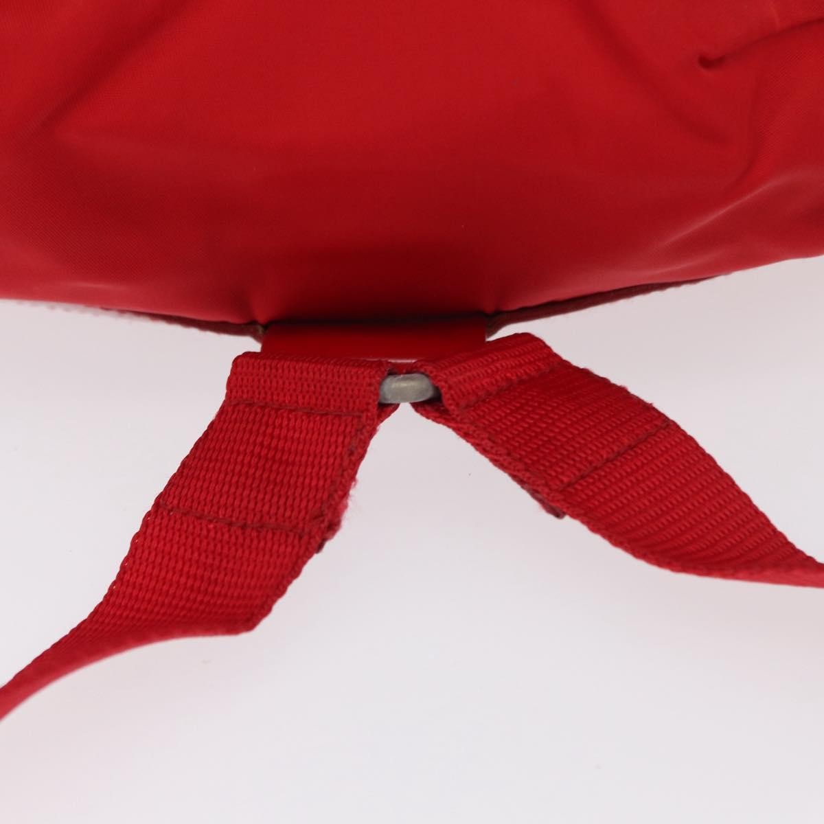 Prada PRADA Backpack Nylon Red Silver Authentic 164789 Bag