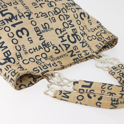 Chanel CHANEL By Sea Line Tote Bag Canvas White Silver CC Authentic 179915