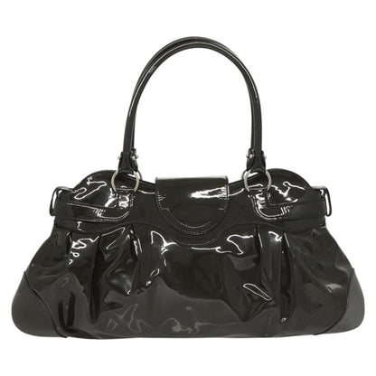 Salvatore Ferragamo Salvatore Ferragamo Gancini Hand Bag Enamel Green Silver Authentic 126114