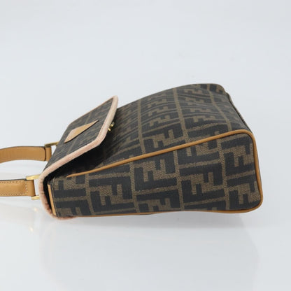 Fendi FENDI Zucca Canvas Hand Bag PVC Brown Black Authentic 158200