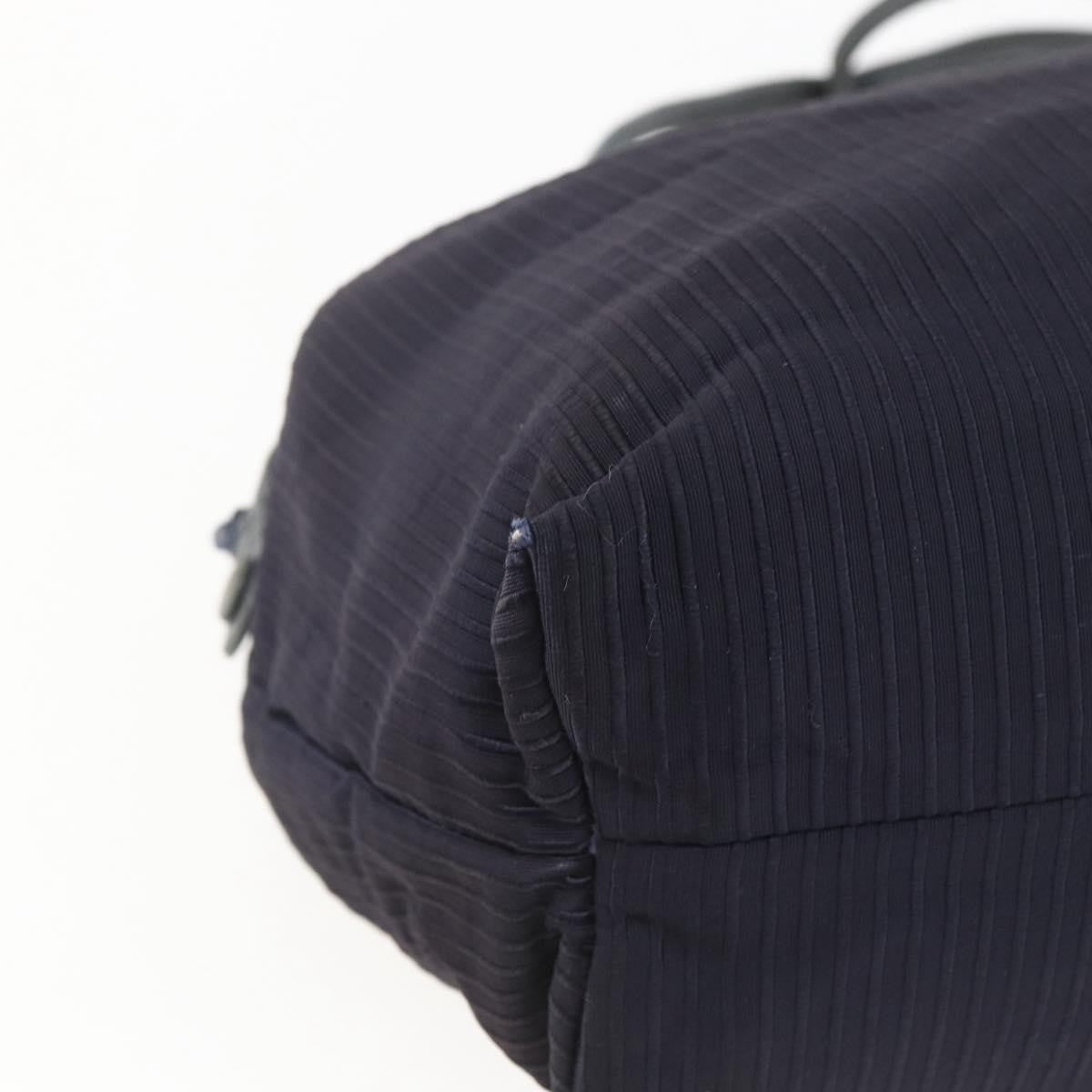 Loewe LOEWE Shoulder Bag Nylon Navy Gold Authentic 159401
