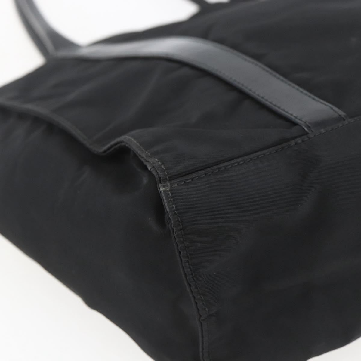 Prada PRADA Hand Bag Nylon Black Silver Authentic 153784
