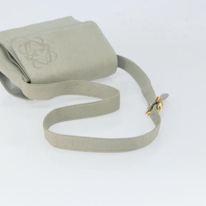 Loewe LOEWE Anagram Shoulder Bag Leather Gray Gold Authentic 166708