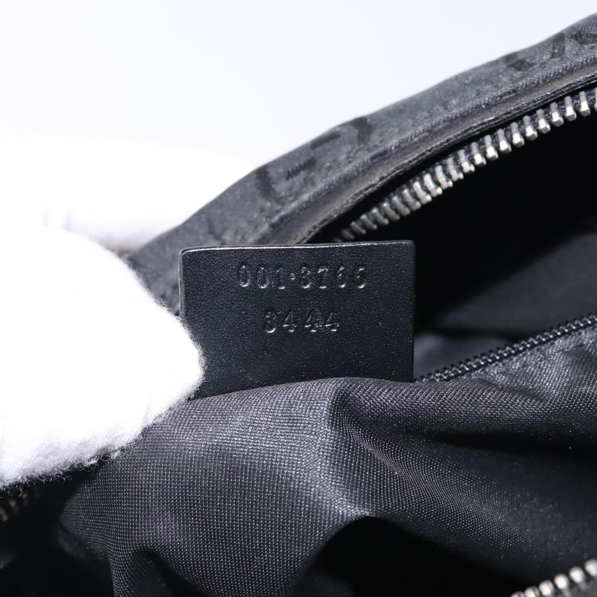Gucci GUCCI GG Canvas Shoulder Bag Nylon Black Silver 001 3766 Authentic BA4115