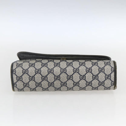 Gucci GUCCI GG Supreme Sherry Line Clutch Bag PVC Navy Gold 89 01 030 Authentic 167905