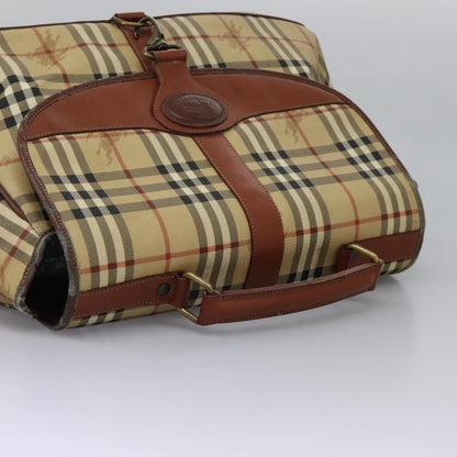 Burberrys Burberrys Nova Check Boston Bag PVC 2way Beige Authentic MX139