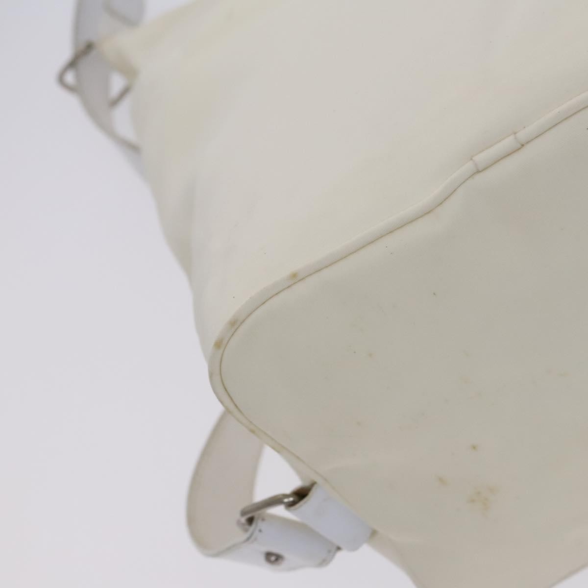 Fendi FENDI Shoulder Bag Nylon Leather Beige White Silver Authentic nb296