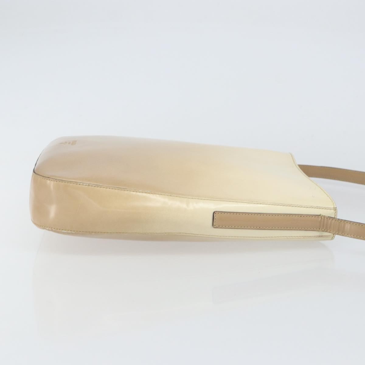 Prada PRADA Shoulder Bag Patent leather Beige Authentic ti3531