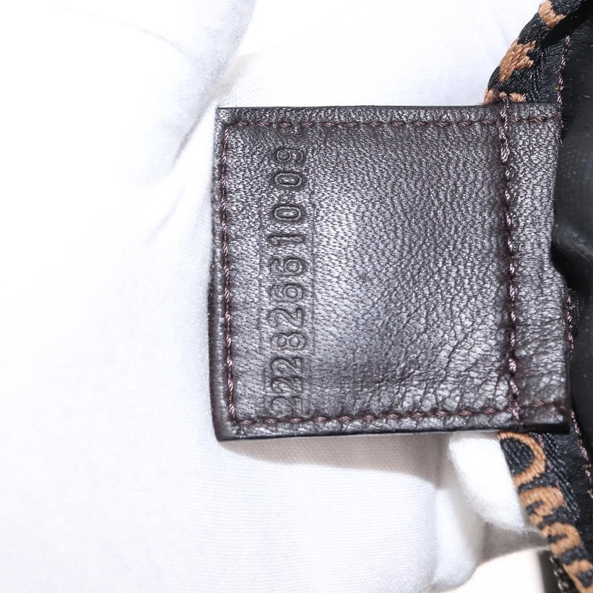 Fendi FENDI Pecan Canvas Hand Bag Black Brown Authentic ep11974