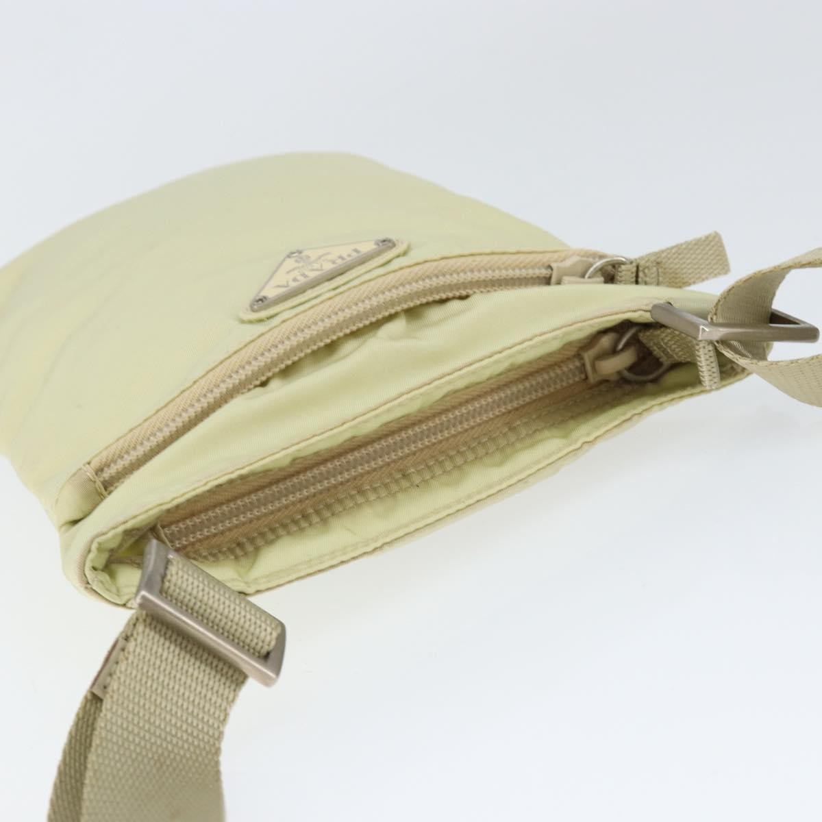 Prada PRADA Shoulder Bag Nylon Ivory Silver Authentic 146915