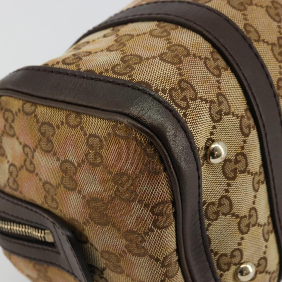 Gucci GUCCI GG Canvas Mini Boston Bag Beige Gold 269876 Authentic 175892